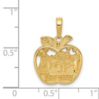 14K Yellow Gold New York City Skyline in Apple Pendant view 4
