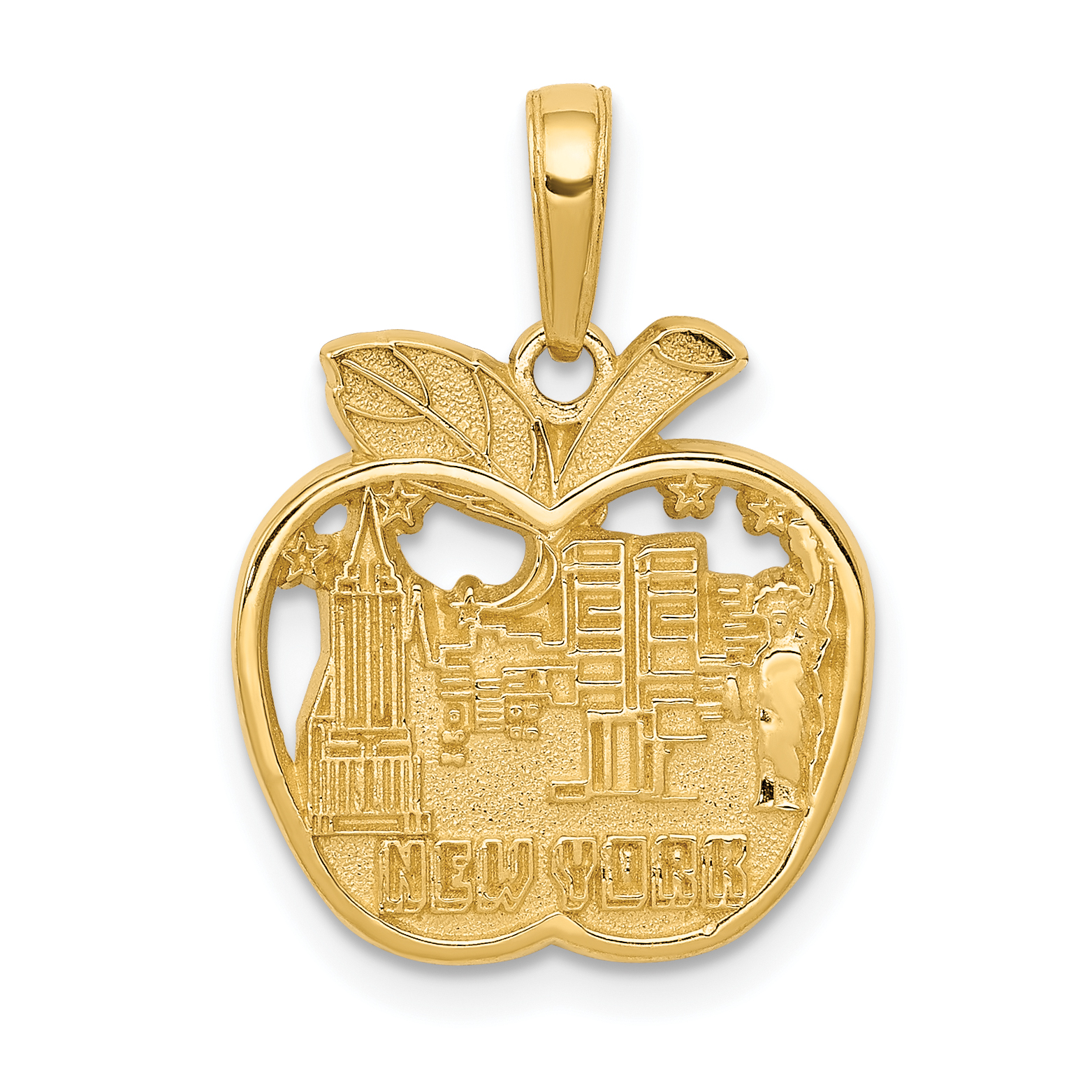 14k NEW YORK City Skyline in Apple Pendant (C3076)