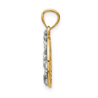 14K Two-tone Lady Liberty on American Flag Disk Pendant view 2
