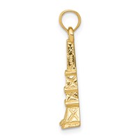 14K Yellow Gold Eiffel Tower Pendant view 2