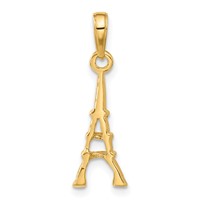 14K Yellow Gold Eiffel Tower Pendant view 3