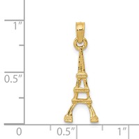 14K Yellow Gold Eiffel Tower Pendant view 4