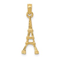 14K Yellow Gold Eiffel Tower Pendant view 1
