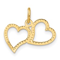 14K Polished Double Heart Pendant view 3