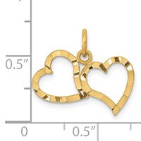 14K Polished Double Heart Pendant view 4