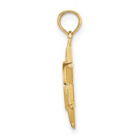 14K Yellow Gold Deputy Sheriff Badge Pendant with Bear view 2