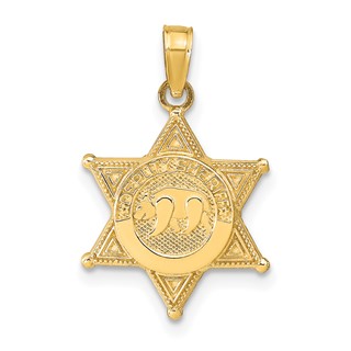 14k DEPUTY SHERIFF Badge with Bear Pendant
