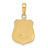 14K Yellow Gold Police Badge Pendant with Engravable Area view 3