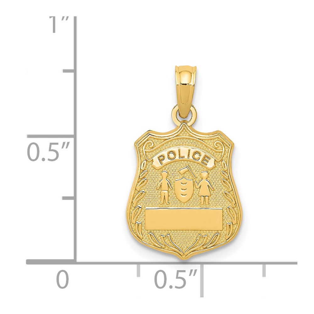 14k POLICE Badge Pendant (C3099)