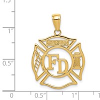 14K Yellow Gold FD Member in Shield Pendant view 4