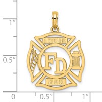 14K Yellow Gold FD Ladies Aux in Shield Charm view 3