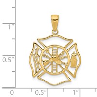 14K Fireman Shield Pendant view 4