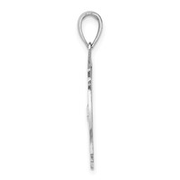14K White Gold Fireman Shield Charm view 2