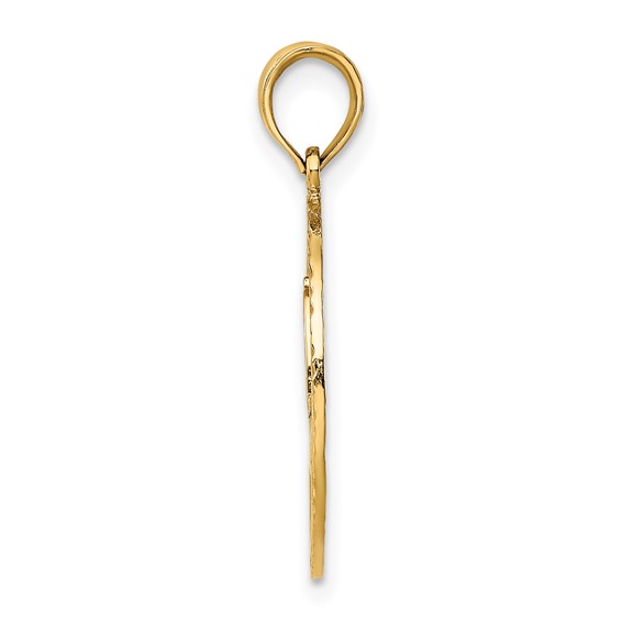 14k Fireman Helmet in Circle Charm