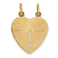 14K Yellow Gold 2-Piece Break-apart Diamond-cut From MY Heart Direct to Yours Charm view 4