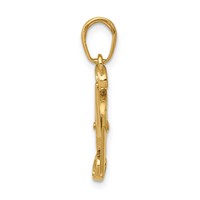14K Yellow Gold 3-D Moveable Scissors Pendant view 2