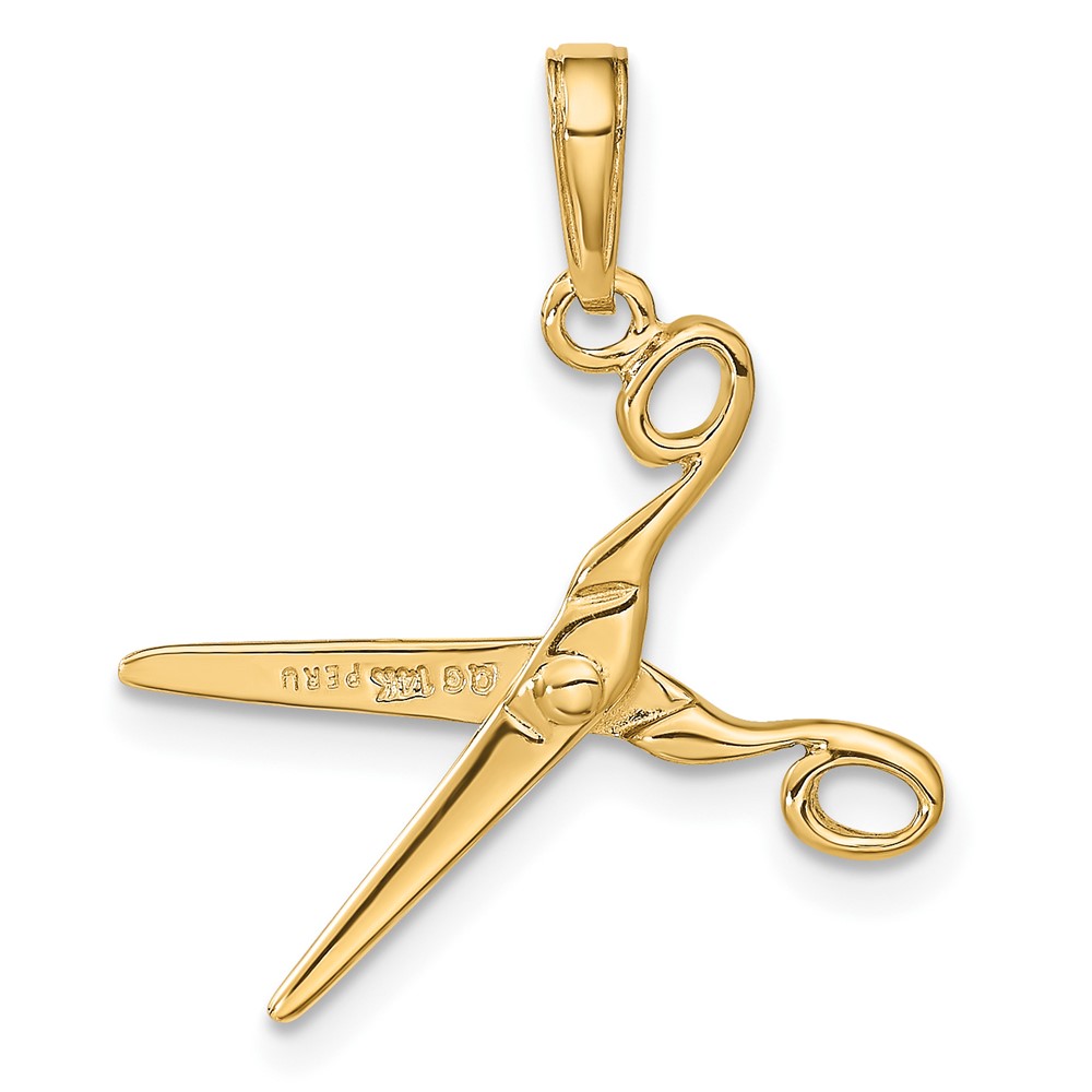 14k 3-D Moveable Scissors Pendant (C3118)