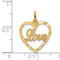14K Love Diamond-cut Heart Pendant view 2