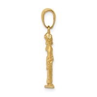 14K Yellow Gold 3-D Lady of Justice Pendant with Moveable Scales view 2