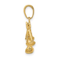 14K 3-D Moveable Scales of Justice Pendant view 2