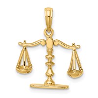14K 3-D Moveable Scales of Justice Pendant view 3