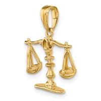 14K 3-D Moveable Scales of Justice Pendant view 4