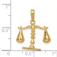 14K 3-D Moveable Scales of Justice Pendant view 5