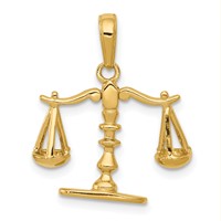 14K 3-D Moveable Scales of Justice Pendant view 1