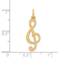14K Yellow Gold Polished Treble Clef Charm view 4