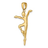 14K Yellow Gold Unisex Ballet Dancer Pendant view 5