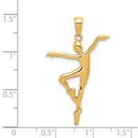 14K Yellow Gold Unisex Ballet Dancer Pendant view 4
