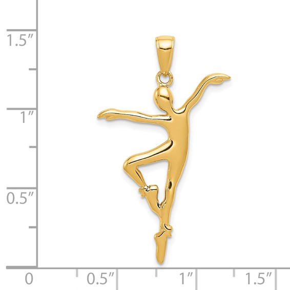 14k Unisex Ballet Dancer Pendant