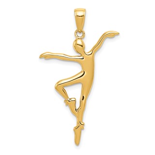 14k Unisex Ballet Dancer Pendant
