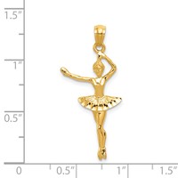 14K Yellow Gold Ballerina Pendant view 4