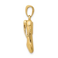 14K Yellow Gold 3-D Ballet Slipper Pendant view 2