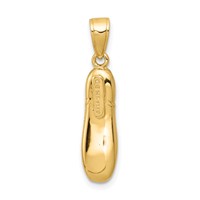 14K Yellow Gold 3-D Ballet Slipper Pendant view 4