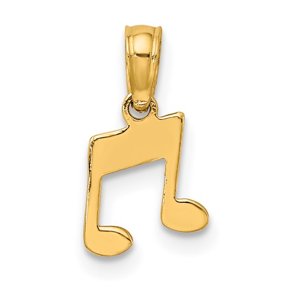 14k Double Music Notes Charm