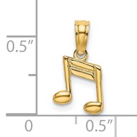 14K Double Music Notes Charm view 3