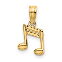 14K Double Music Notes Charm view 1
