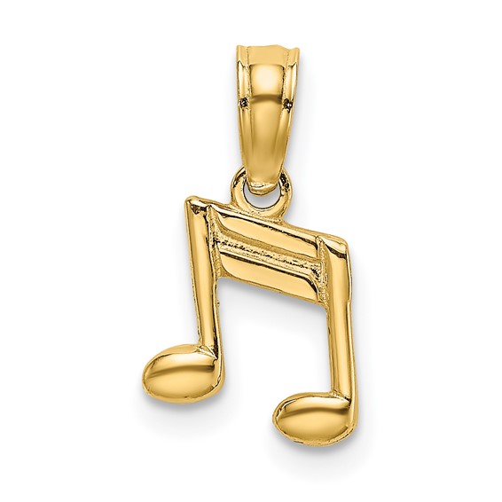 14k Double Music Notes Charm