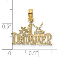 14K Yellow Gold #1 Drummer Charm view 3