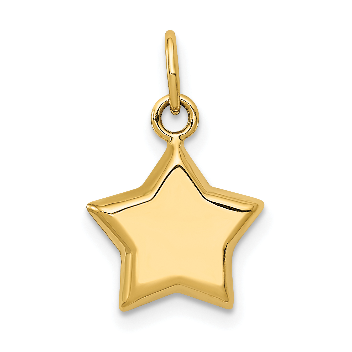 14k 3-D Puffed Star Charm (C3142)