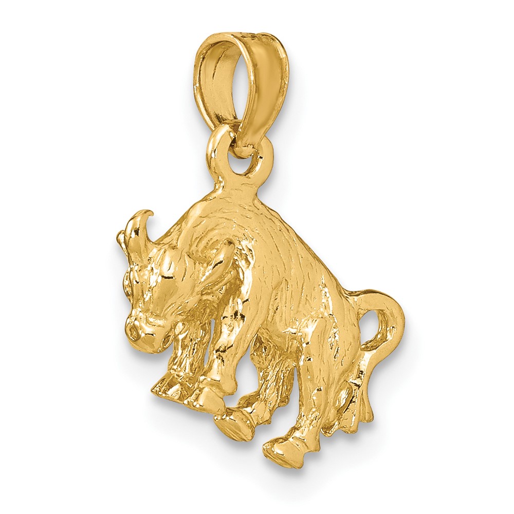 14k 3-D Taurus Zodiac Charm (C3144)
