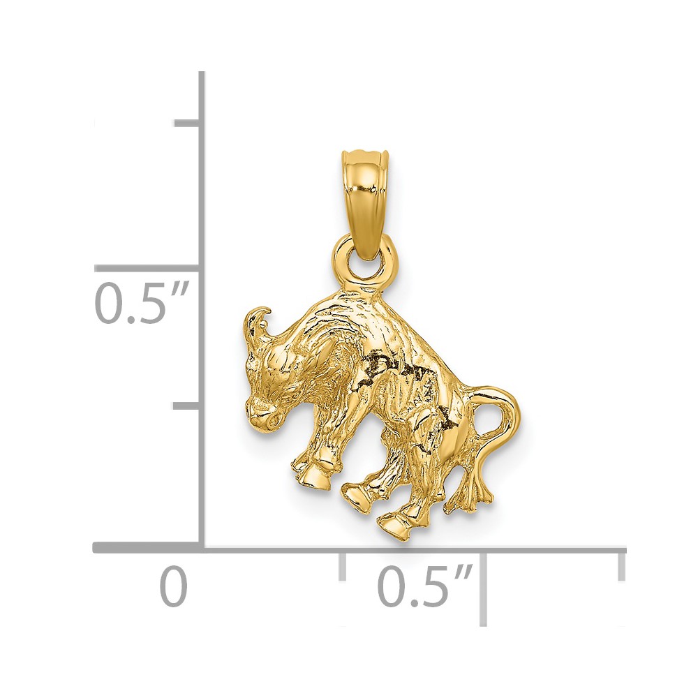 14k 3-D Taurus Zodiac Charm (C3144)