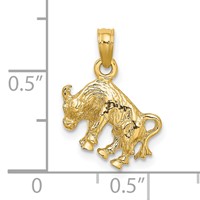 14K 3-D Taurus Zodiac Charm view 3