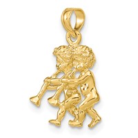 14K Yellow Gold 3-D Gemini Zodiac Charm view 5