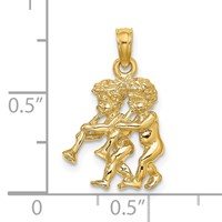 14K Yellow Gold 3-D Gemini Zodiac Charm view 3