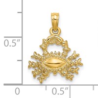 14K Yellow Gold 3-D Cancer Zodiac Charm view 3