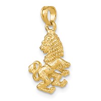14K Yellow Gold 3-D Leo Zodiac Charm view 5
