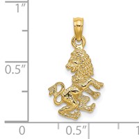 14K Yellow Gold 3-D Leo Zodiac Charm view 3